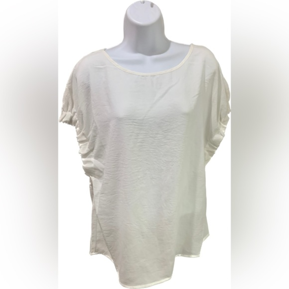 NWT Emilio Pepe Italy womans large white top‎ back key hole with tie